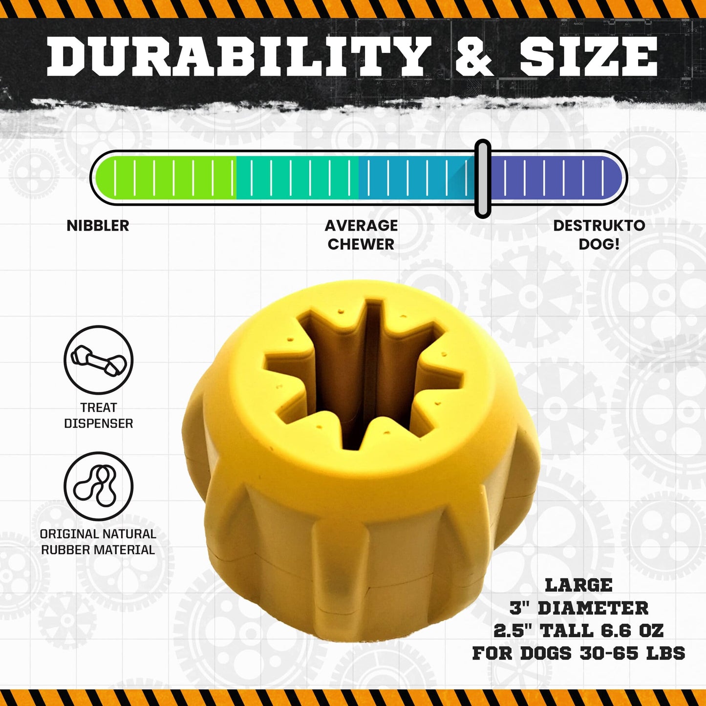 Gear Edispenser Durable Rubber Yak Chew Holder Treat Pocket - gallery image 5