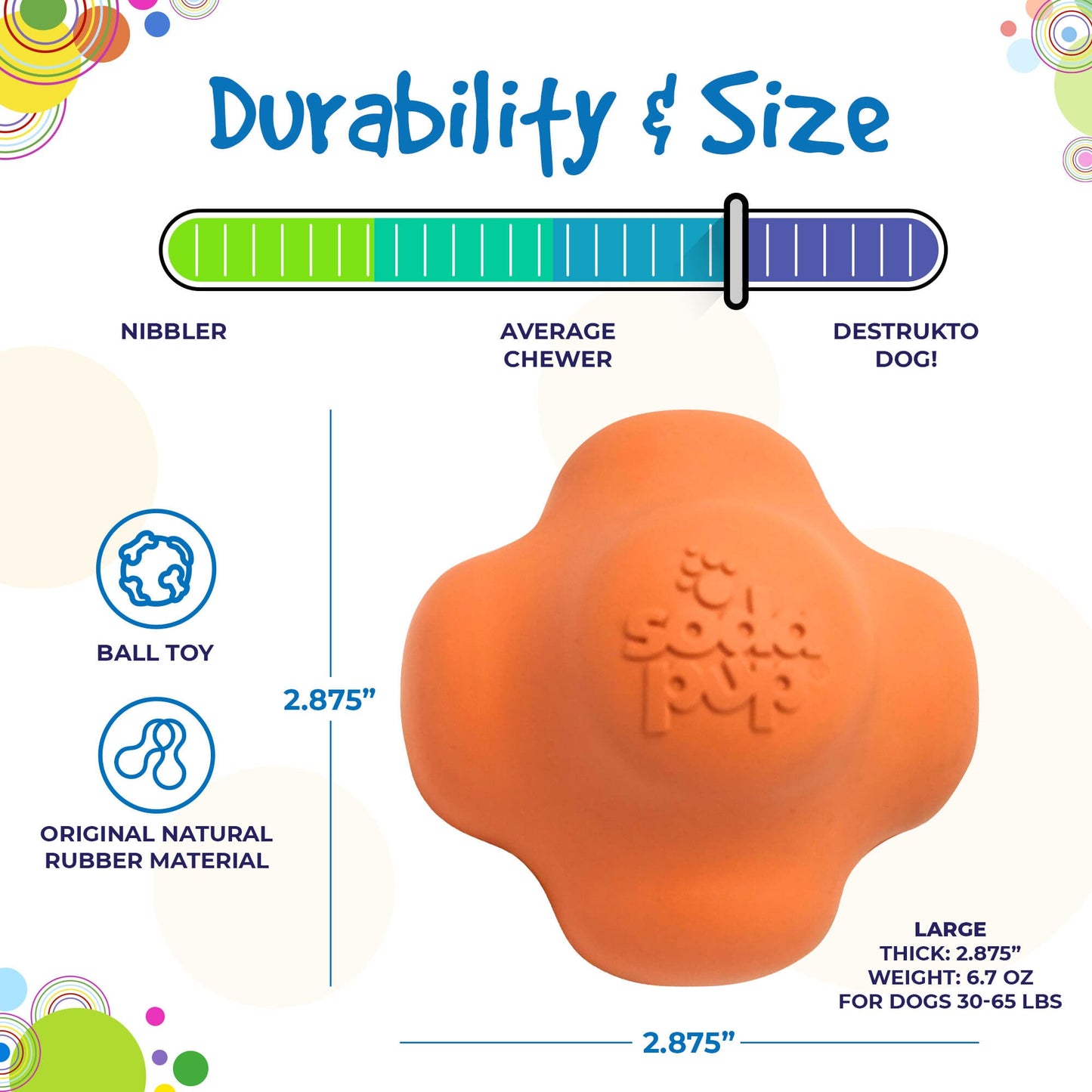 Crazy Bounce Rubber Dog Chew Toy For Power Chewers Ball USA - gallery image 5