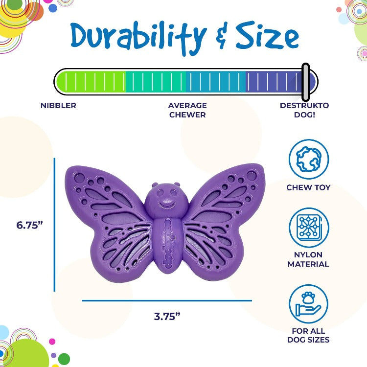 Butterfly Nylon Chew Enrichment Toy 2 In 1 For Aggressive - gallery image 6