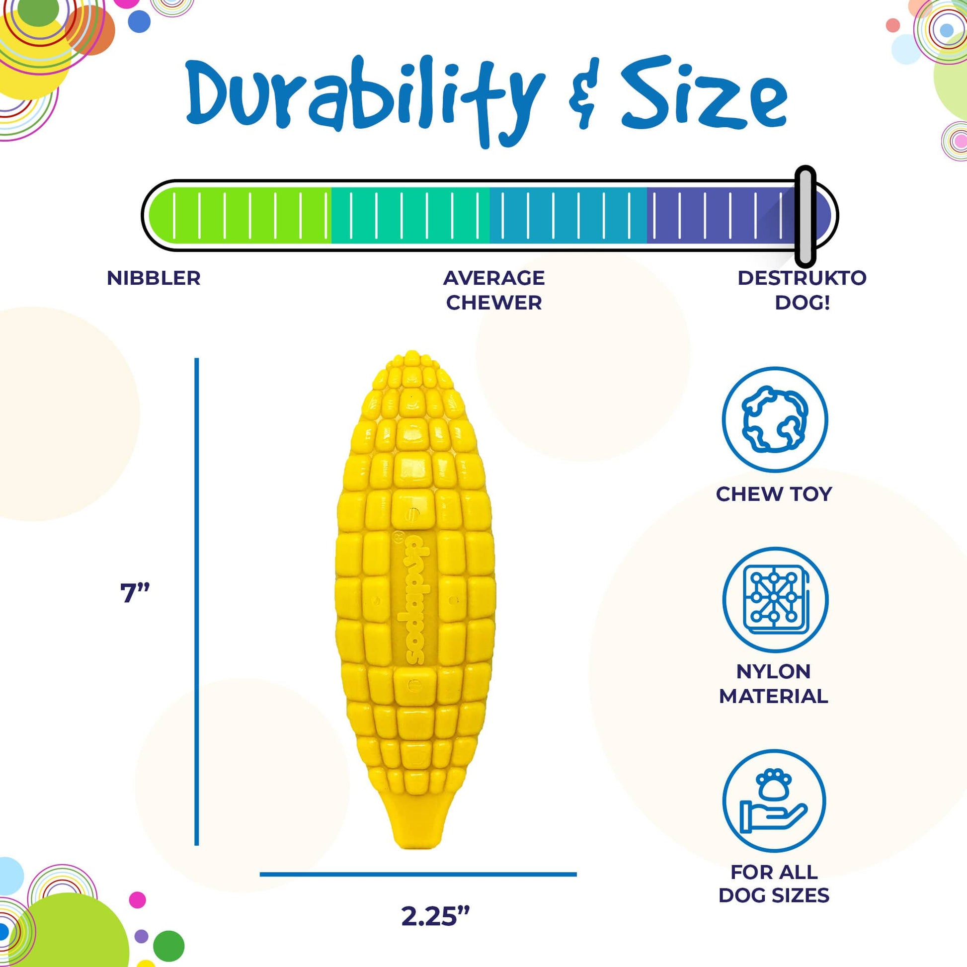 Corn On The Cob Nylon Dog Toy For Aggressive Chewers USA Dog - gallery image 7
