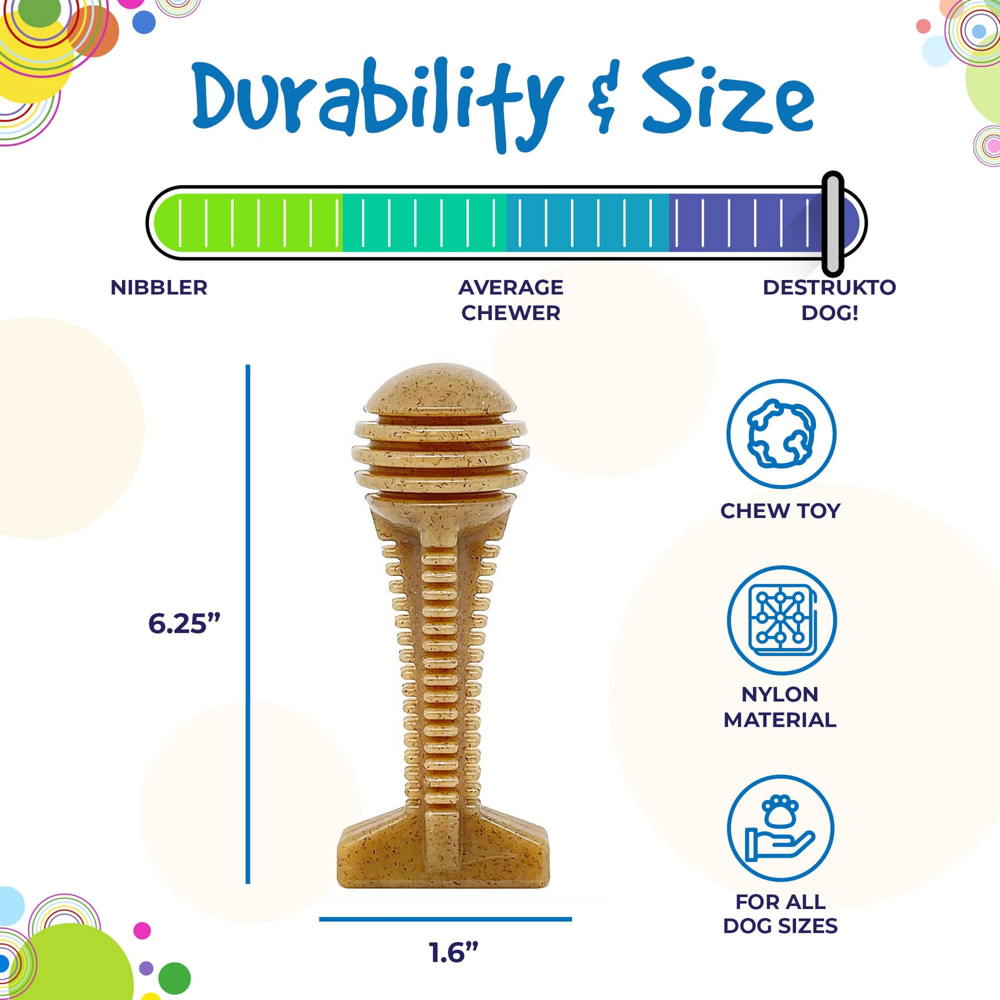 Honey Bone Dental Tower Nylon Chew Toy For Aggressive USA - close up view