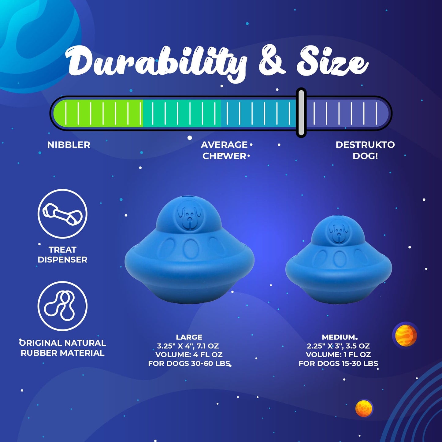 Flying Saucer Dog Toy Durable Ufo Chew Toy Treat Dispenser - close up view