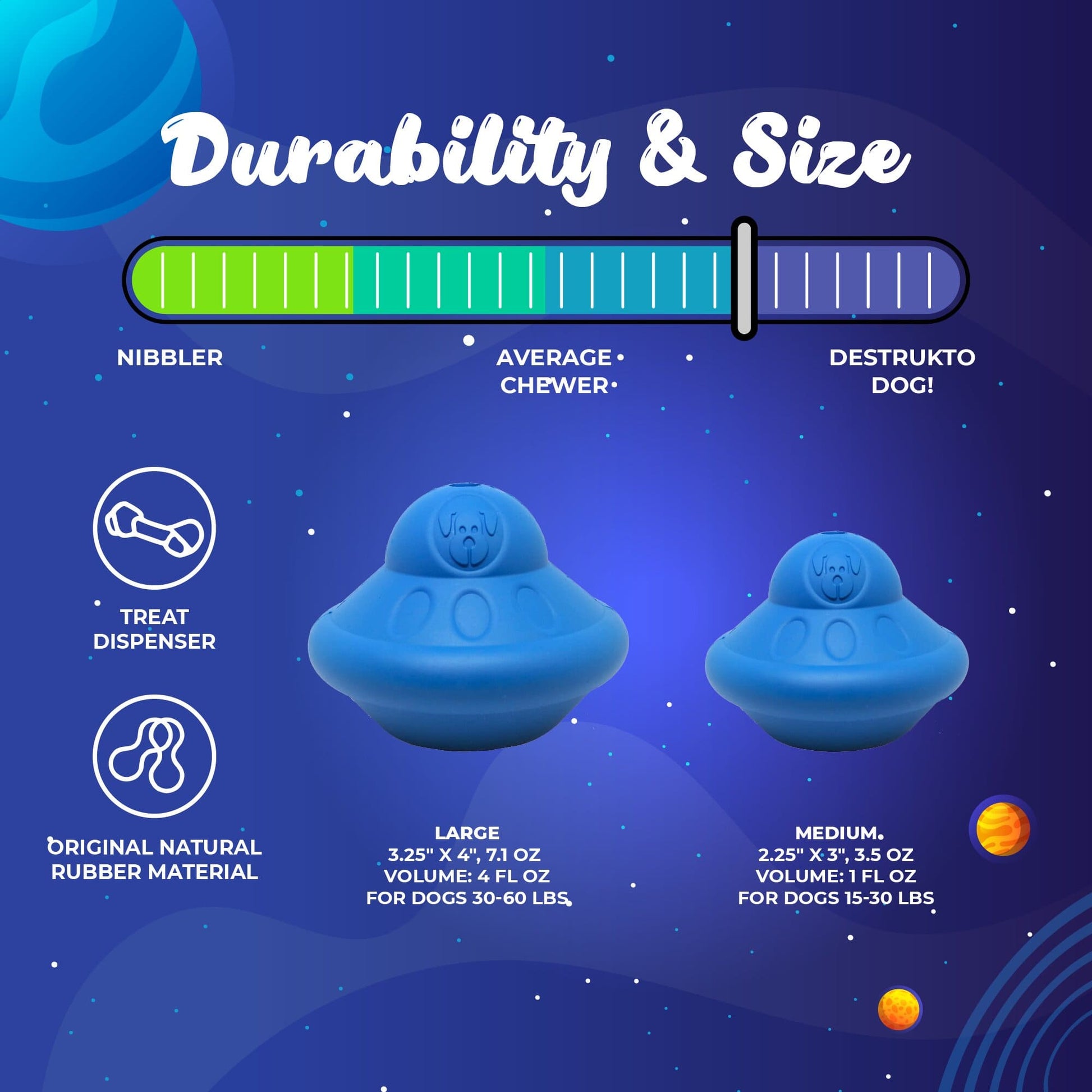 Flying Saucer Dog Toy Durable Ufo Chew Toy Treat Dispenser - close up view