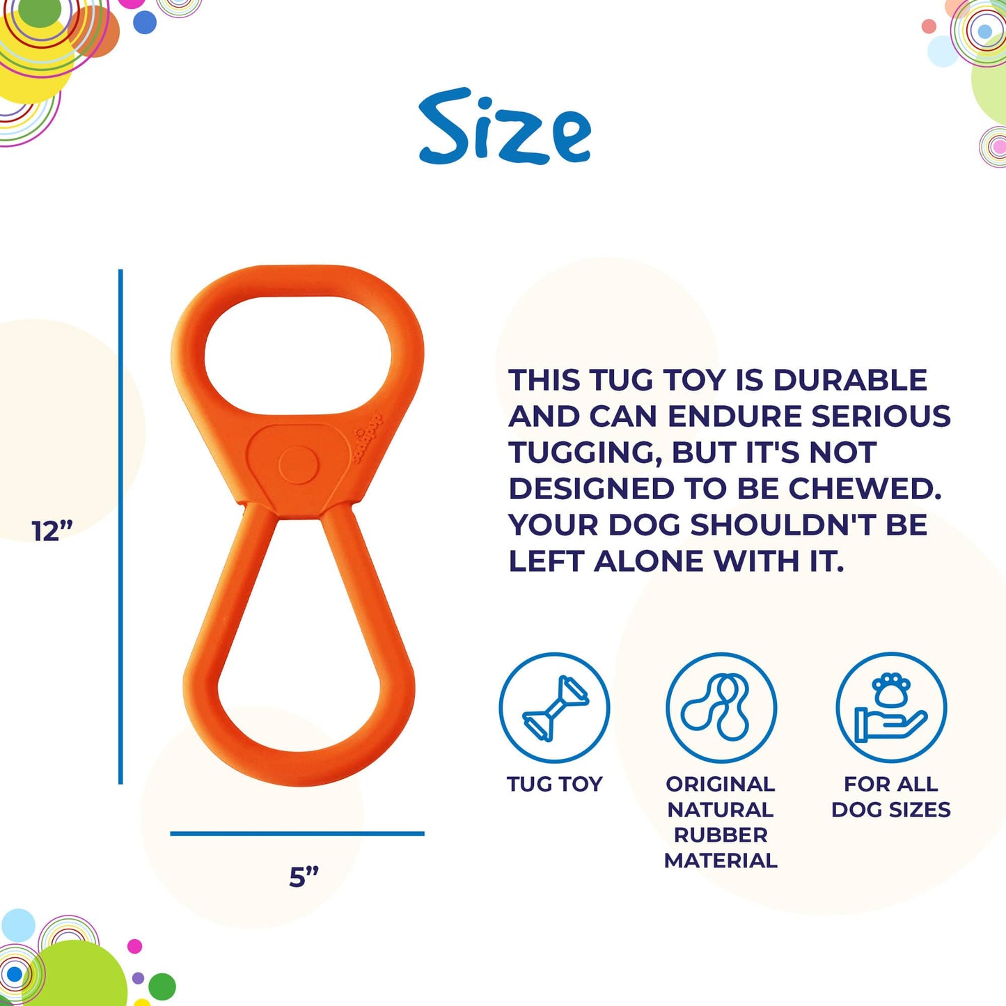 Pop Top Rubber Tug Toy For Interactive Play Heavy Chewers - close up view