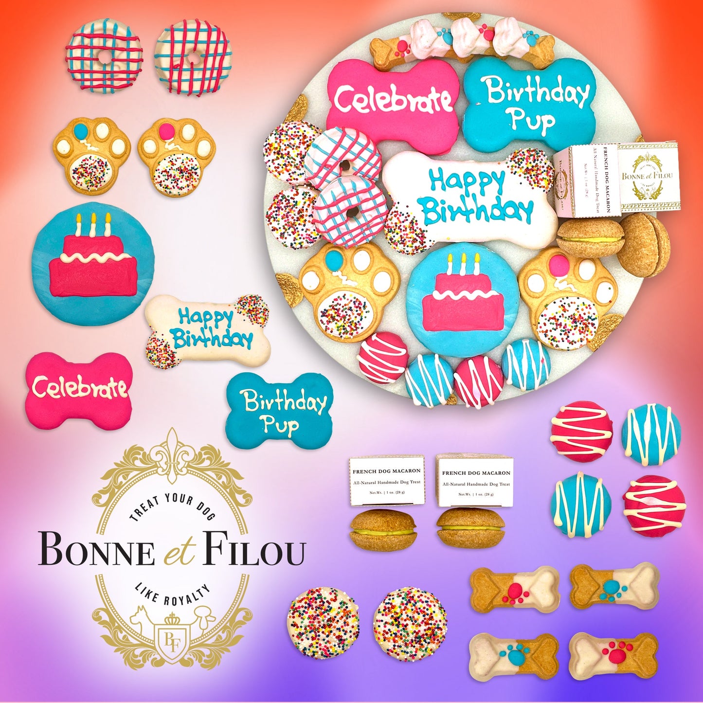 Dog Treats Happy Birthday Treats Gift Box for Daily Use - size and texture image for dog treats