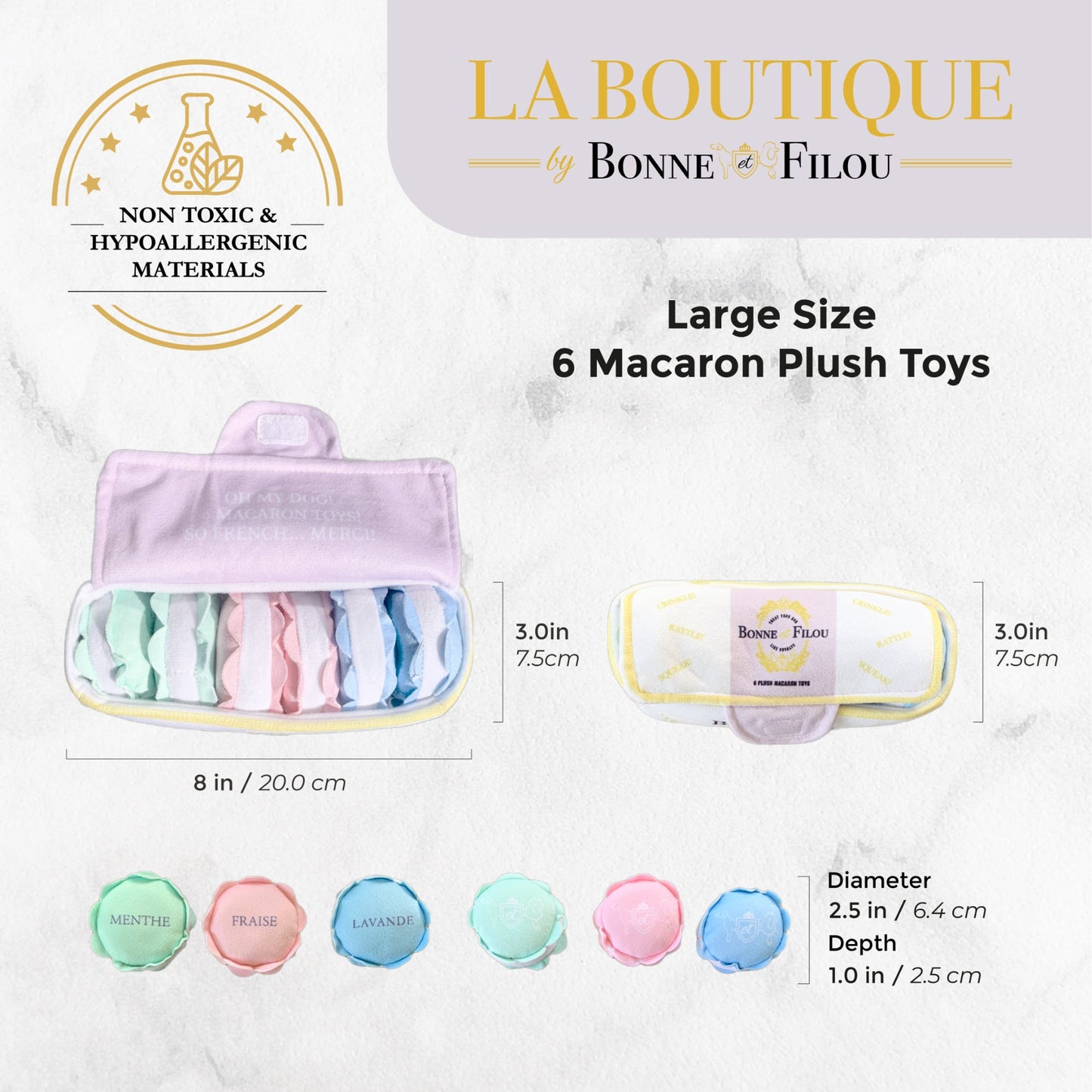 Dog Toy Plush Squeaky Toy Set- Large for Daily Use Essential - size and texture image for dog toy