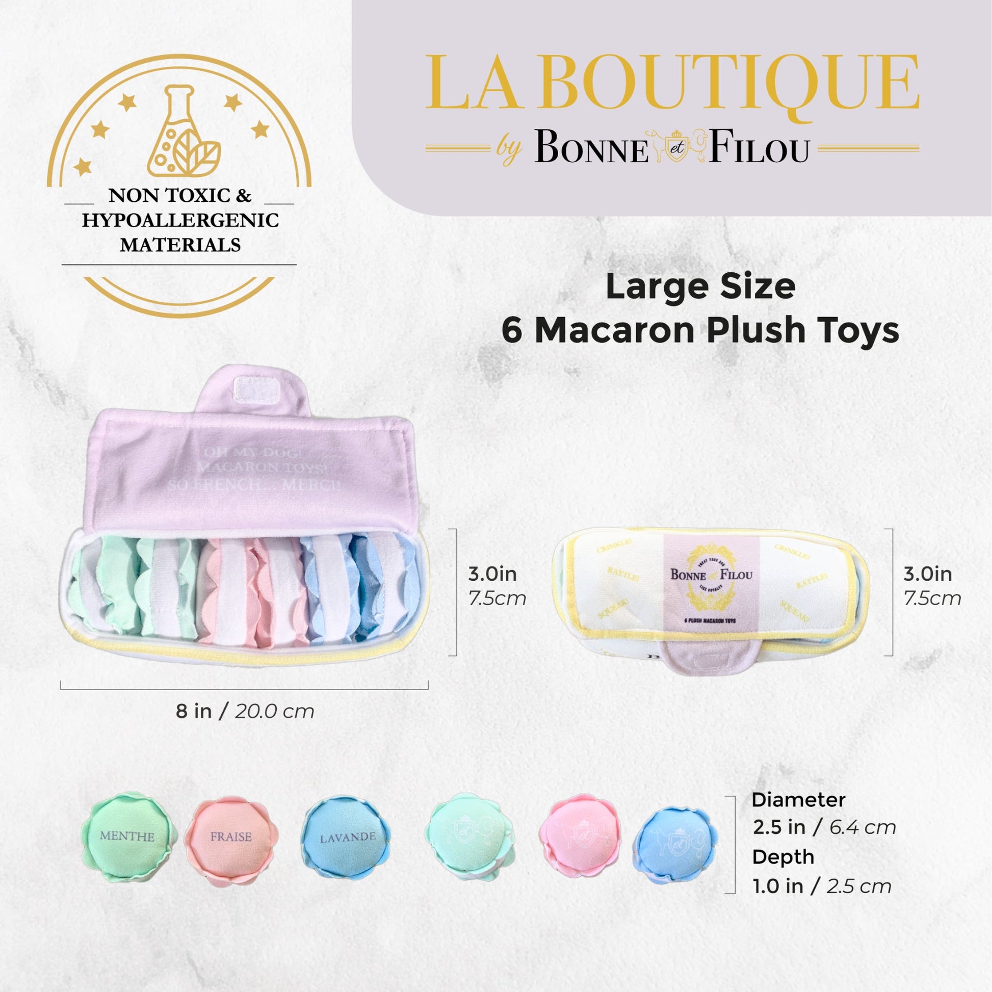 Dog Toy Plush Squeaky Toy Set- Large for Daily Use Essential - size and texture image for dog toy