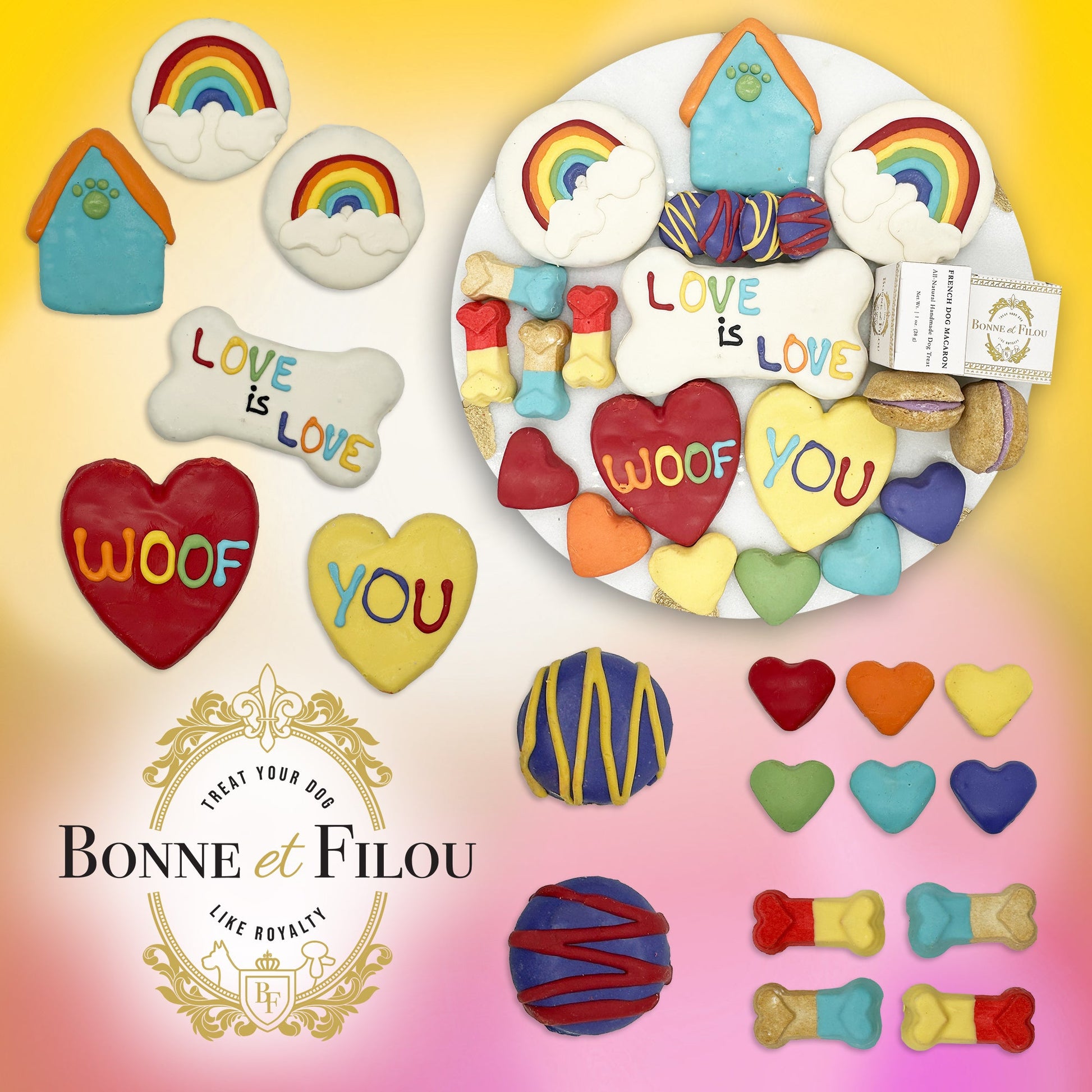 Dog Treats Pride Themed Treats Gift Box for Daily Use Essent - size and texture image for dog treats