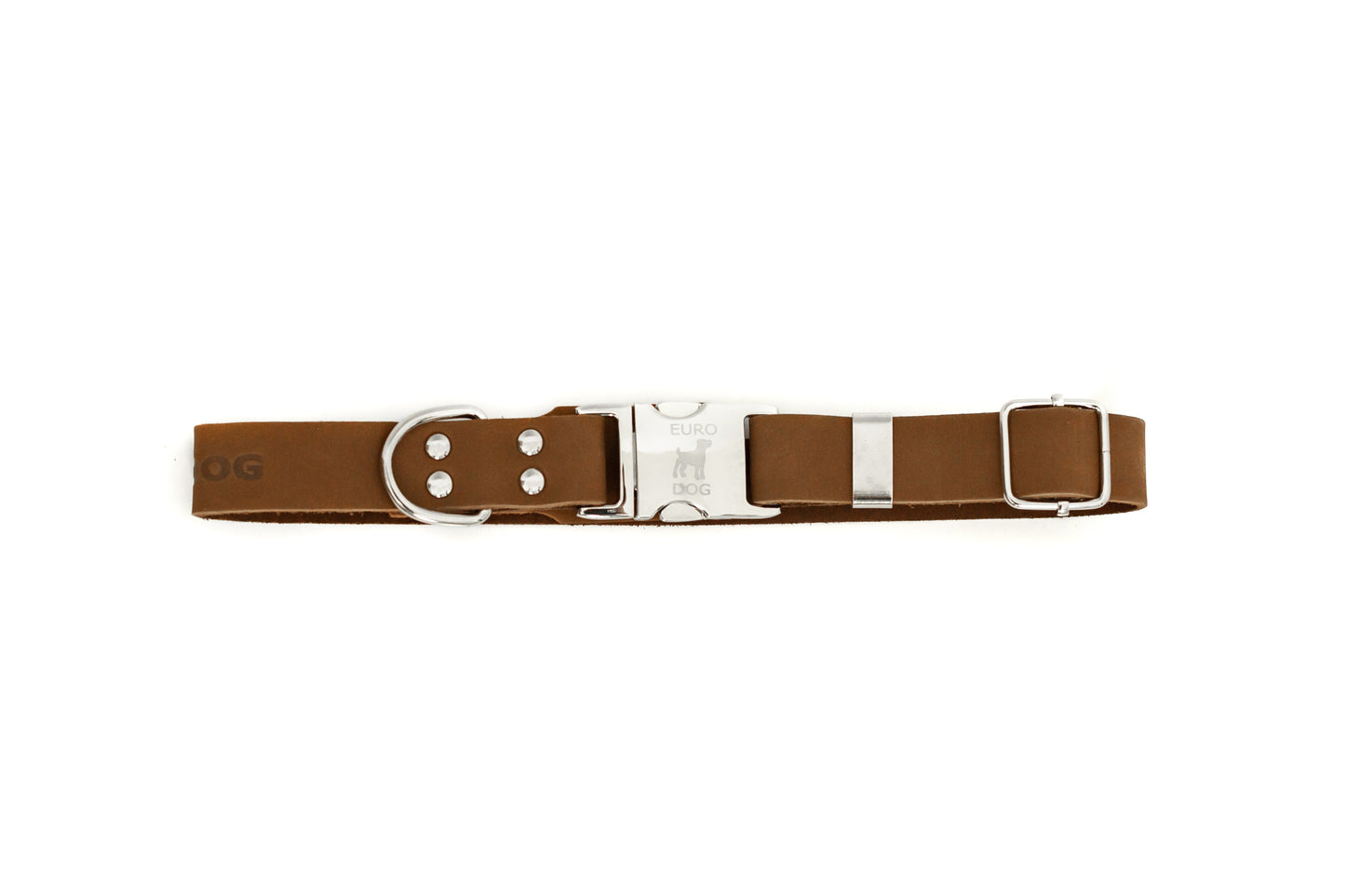 Dog Collar Modern Style Quick-Release Earth Brown Leather main product image for dogs and cats