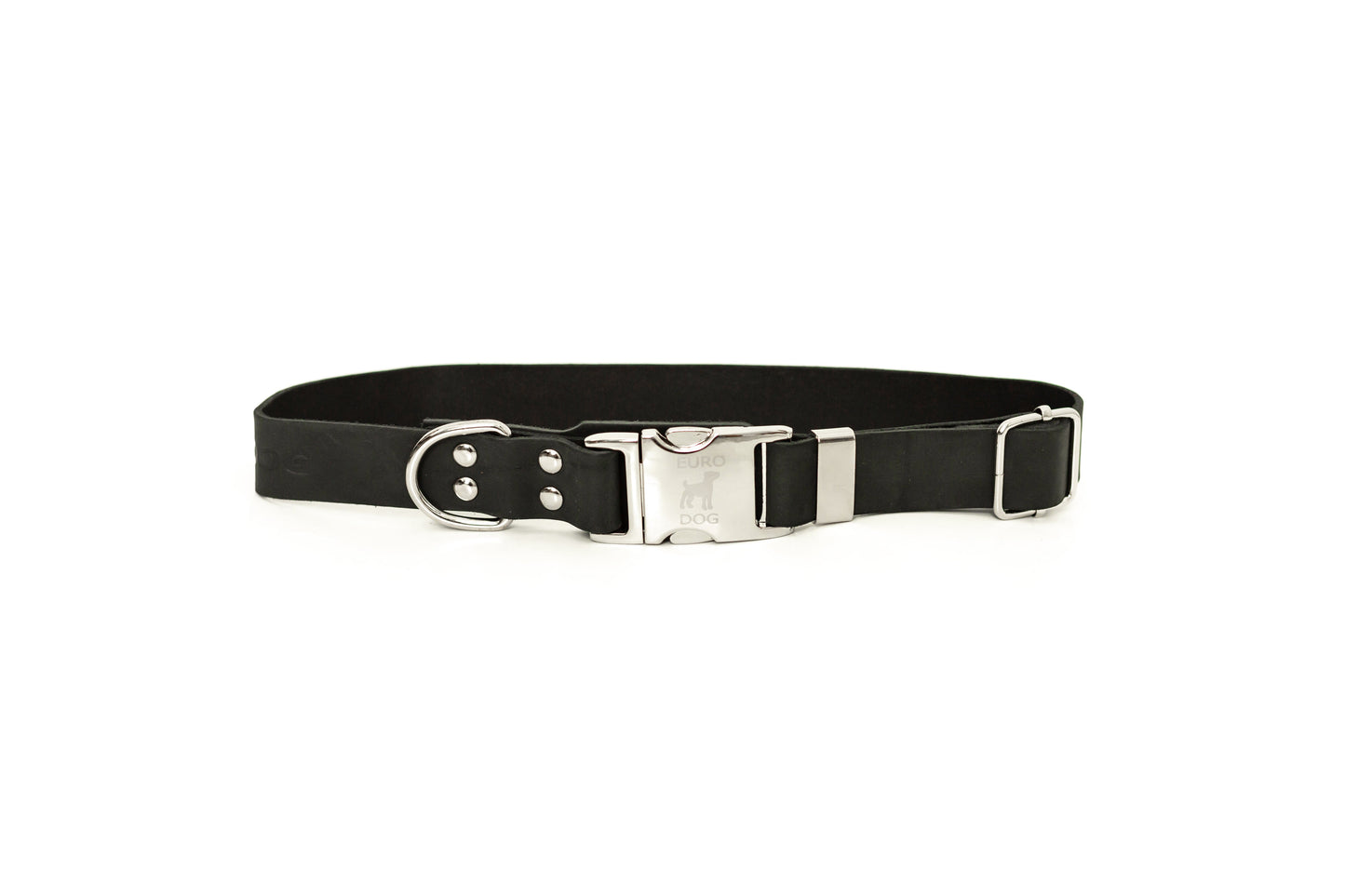 Dog Collar Modern Style Quick-Release Midnight Black Leather main product image for dogs and cats