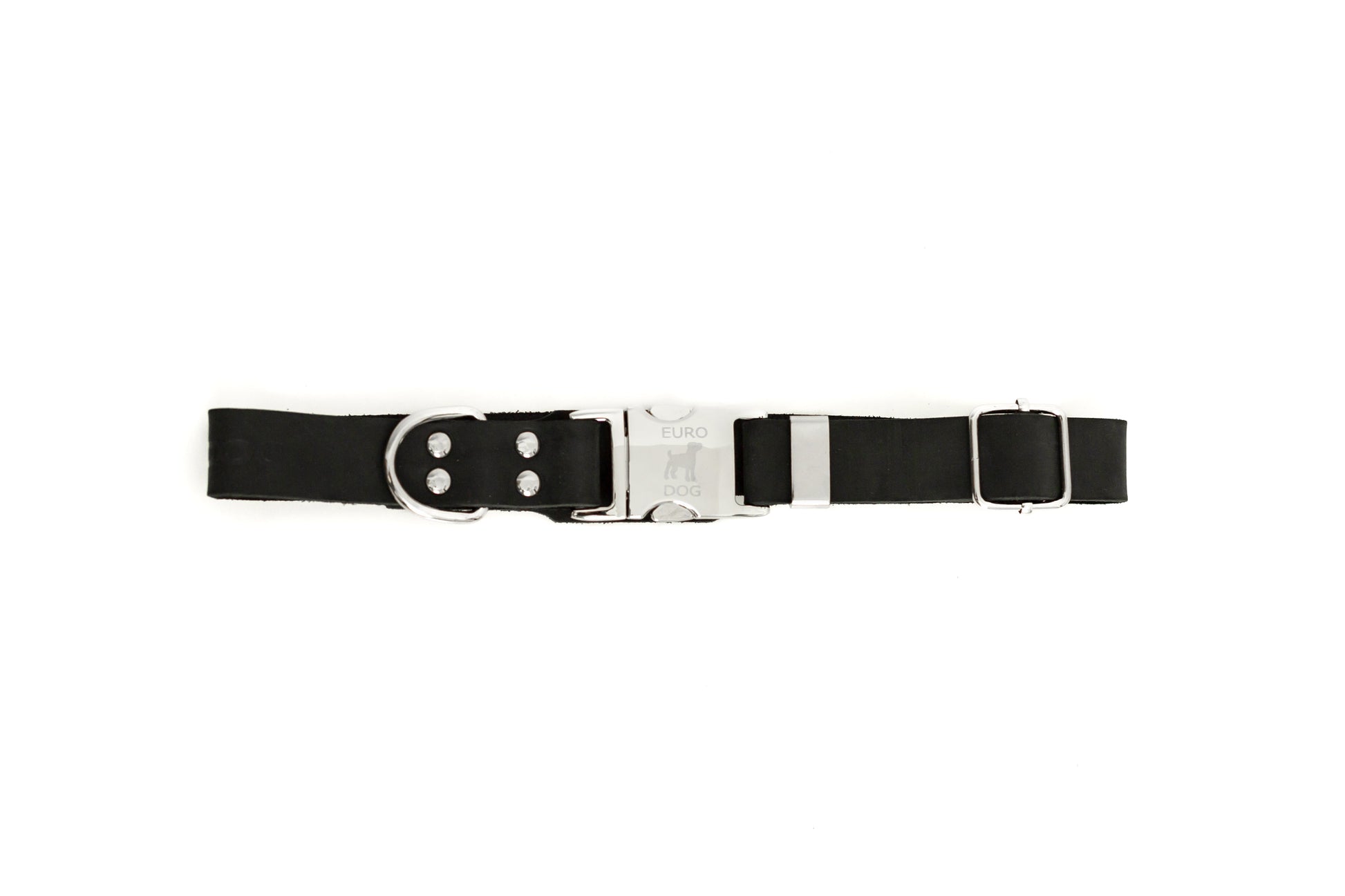 Dog Collar Modern Style Quick-Release Midnight Black Leather main product image for dogs and cats