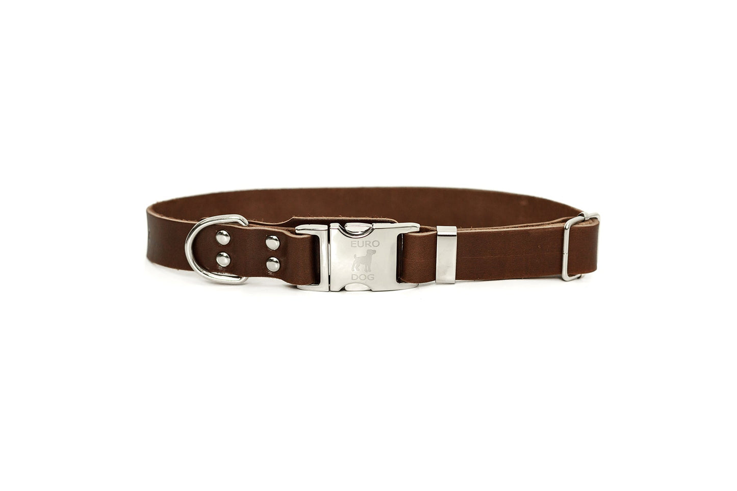 Dog Collar Modern Style Quick-Release Chocolate Leather main product image for dogs and cats