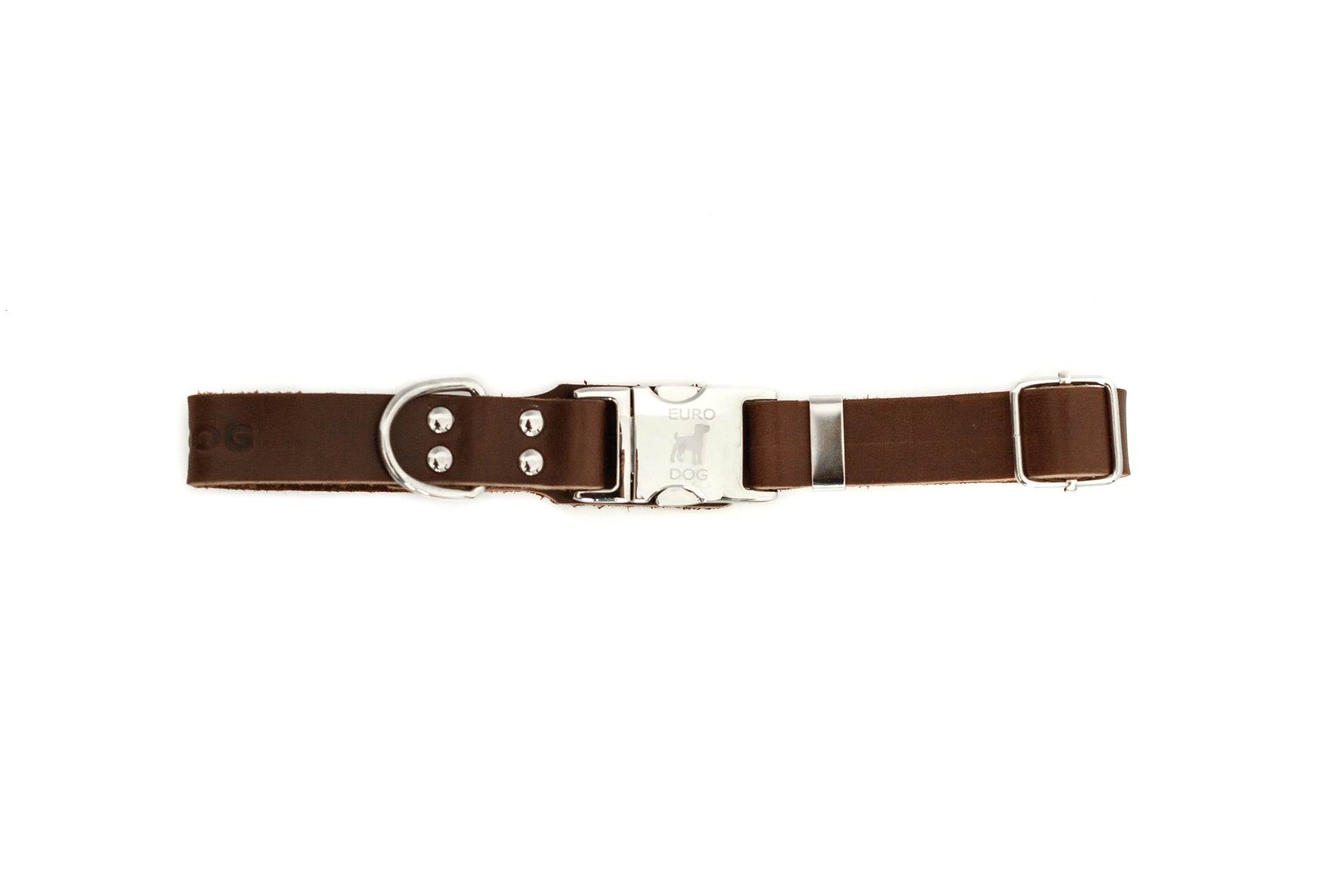 Dog Collar Modern Style Quick-Release Chocolate Leather main product image for dogs and cats