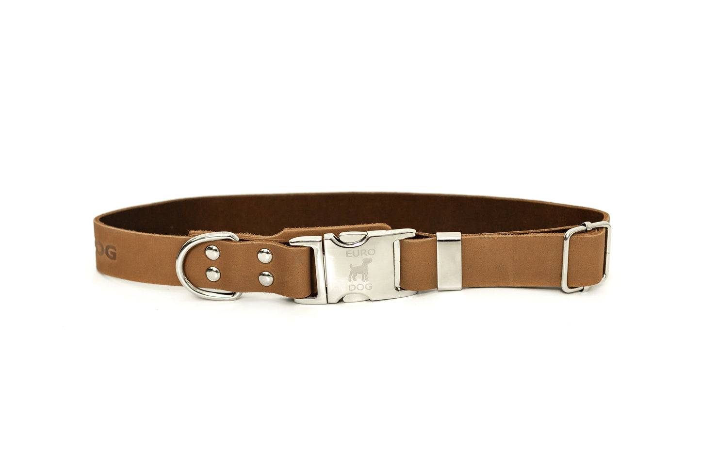 Dog Collar Modern Style Quick-Release Khaki Leather Collar main product image for dogs and cats