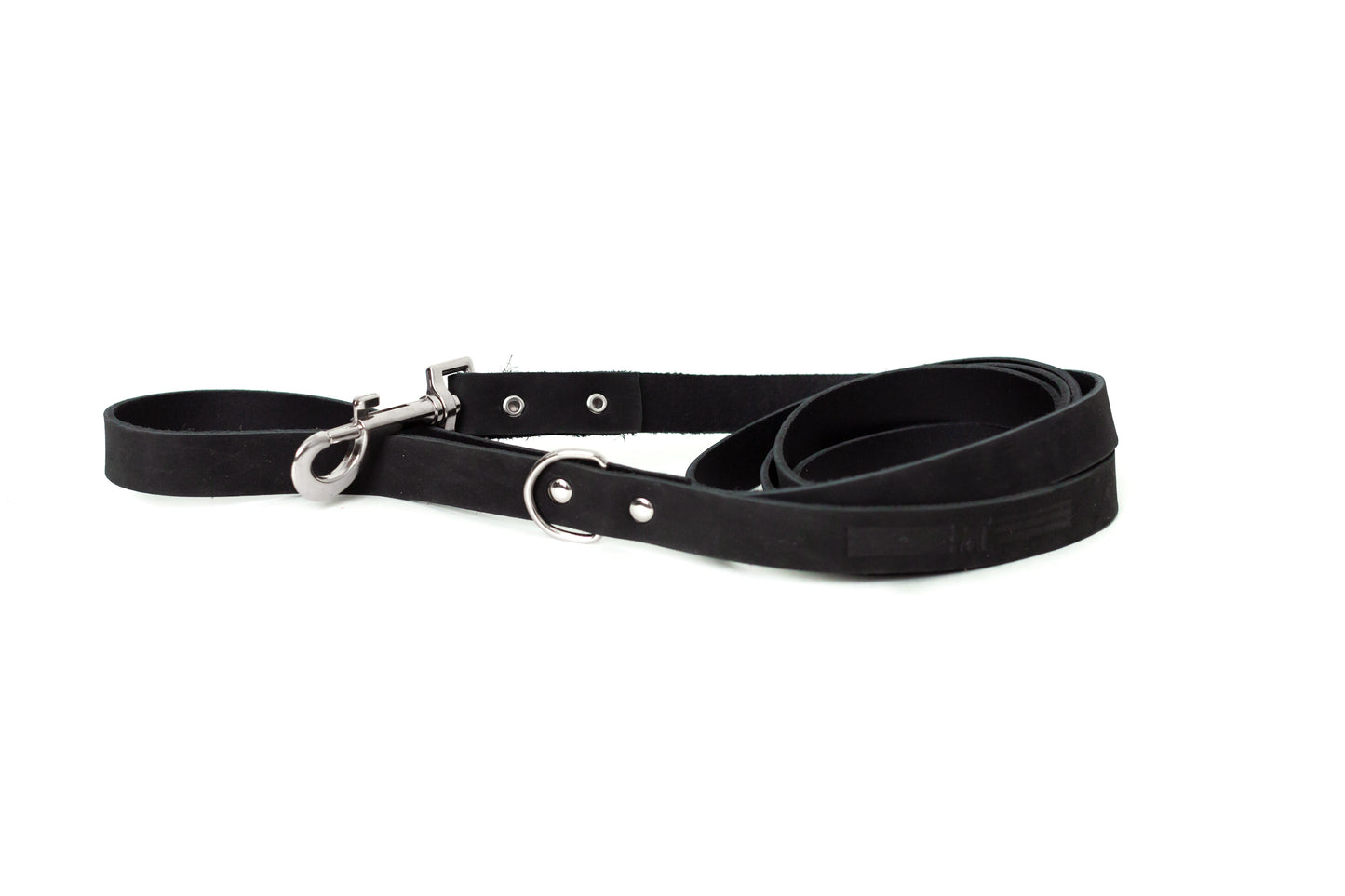 Dog Collar Modern Style Midnight Black Leather Leash main product image for dogs and cats