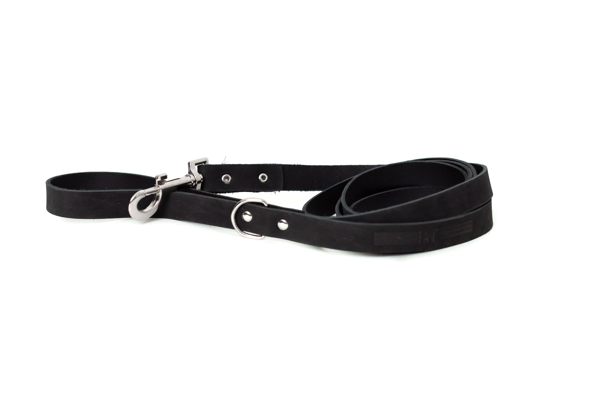 Dog Collar Modern Style Midnight Black Leather Leash main product image for dogs and cats