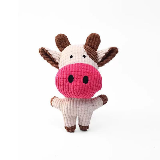 Pet Plush Squeaky Toy - Cow - main product image