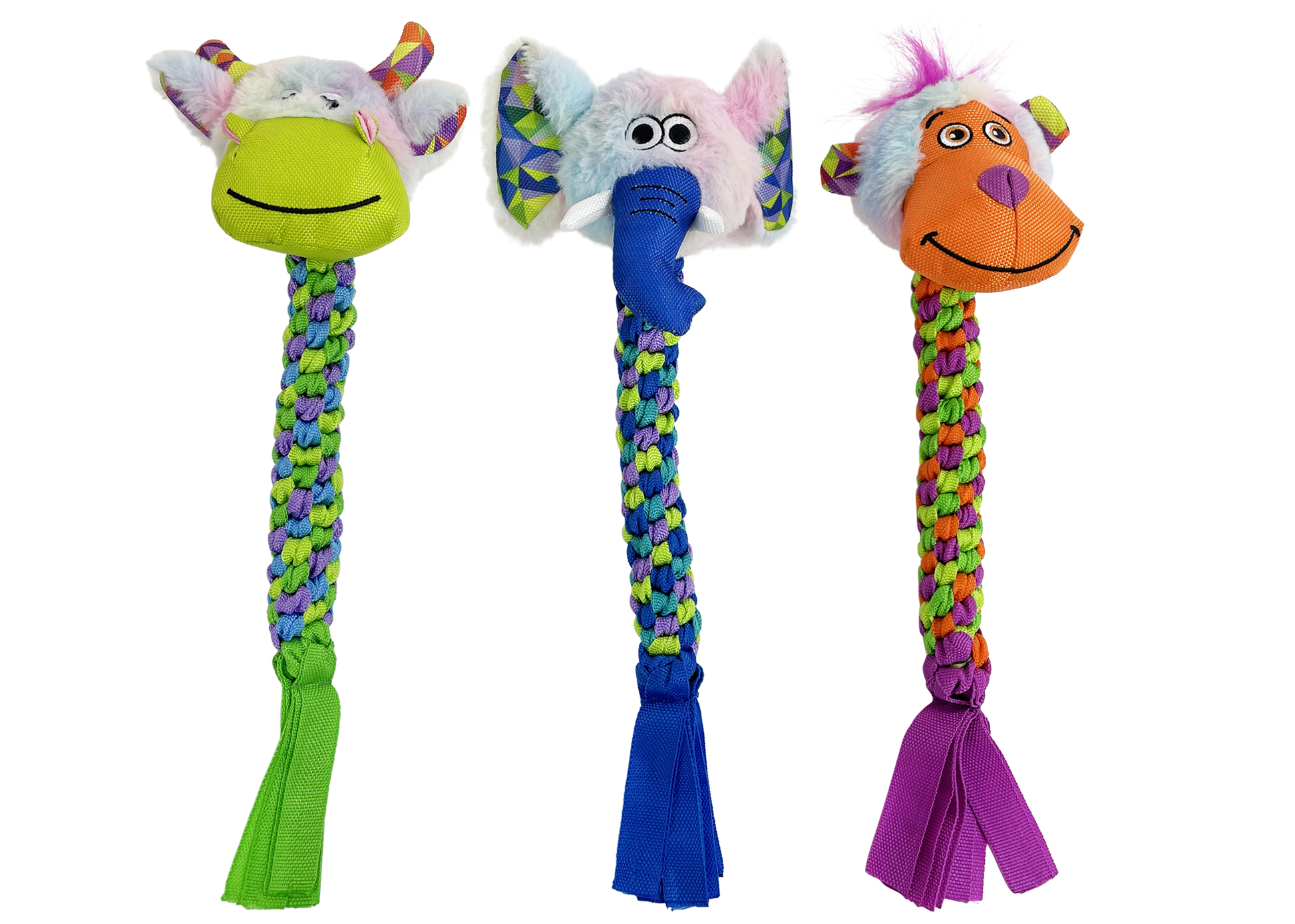 Multipet Braided Rope Animals Assorted Animals 15 Dog Toy - main product image