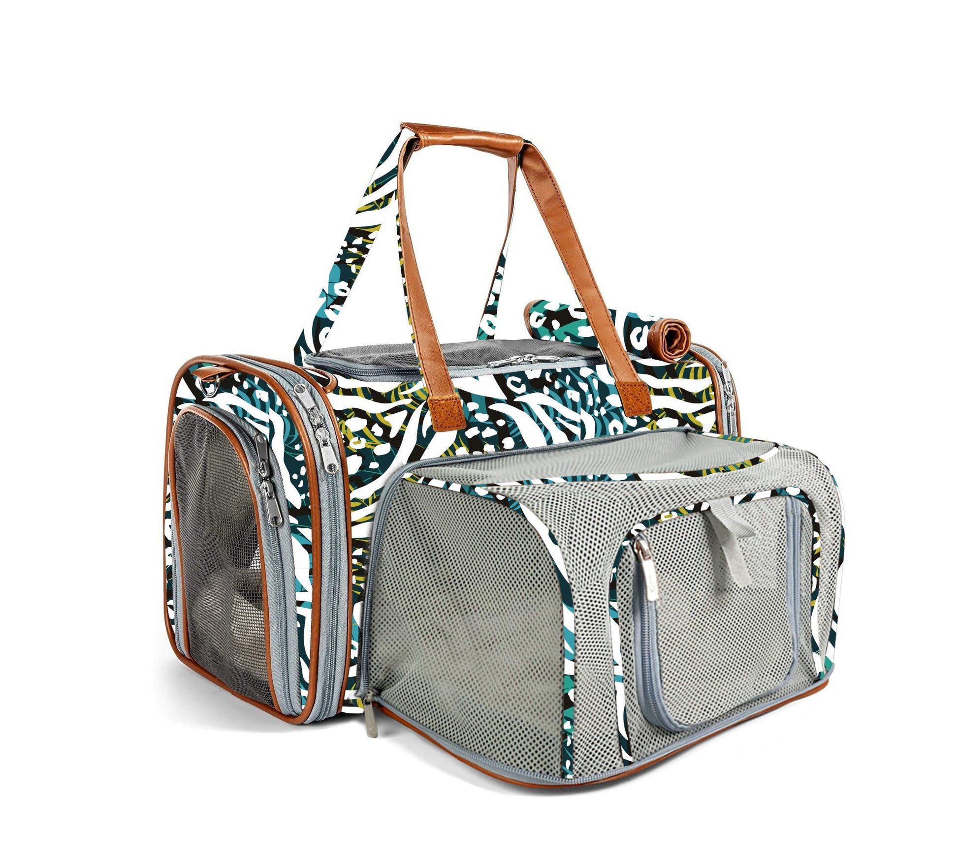 Mr. Peanut's Gold Series Standard Size Airline Compliant Expandable Pet Carrier - Prints Edition - detail view