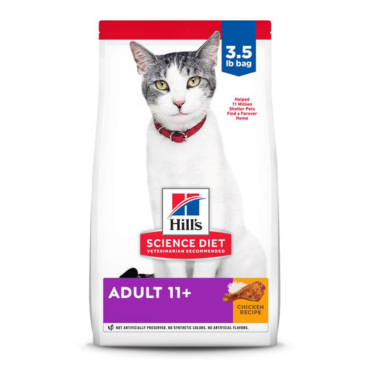 Hill's Science Diet Senior 11+ Chicken Recipe Dry Cat Food - main product image