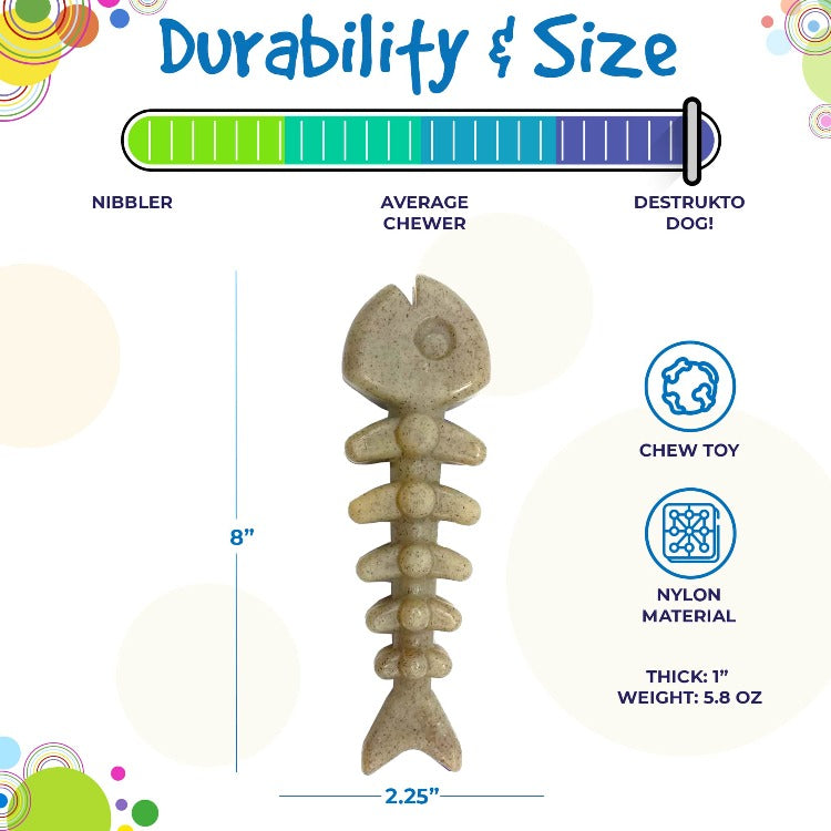 Fish Bone Nylon Dog Toy For Aggressive Chewers USA Made Dog - gallery image 7