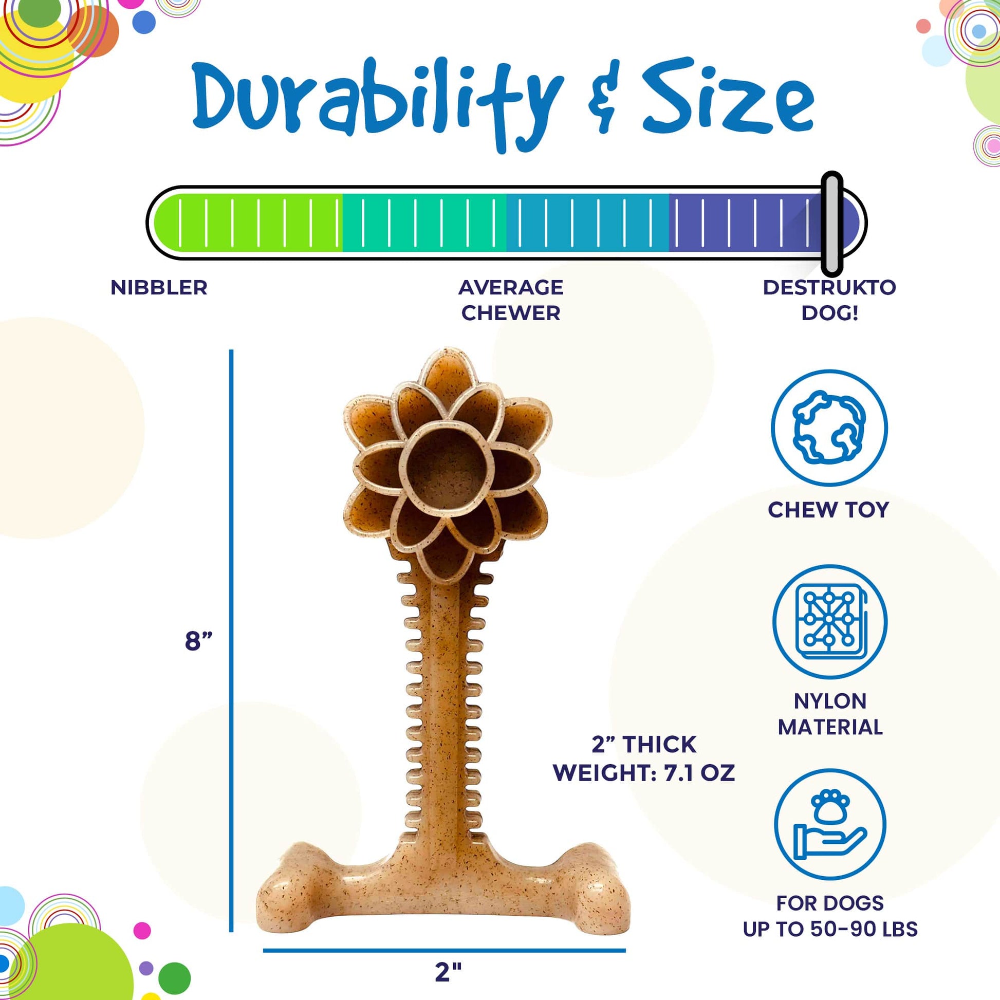 Honey Bone Dental Flower Tower Indestructible Nylon Dog Chew - gallery image 6