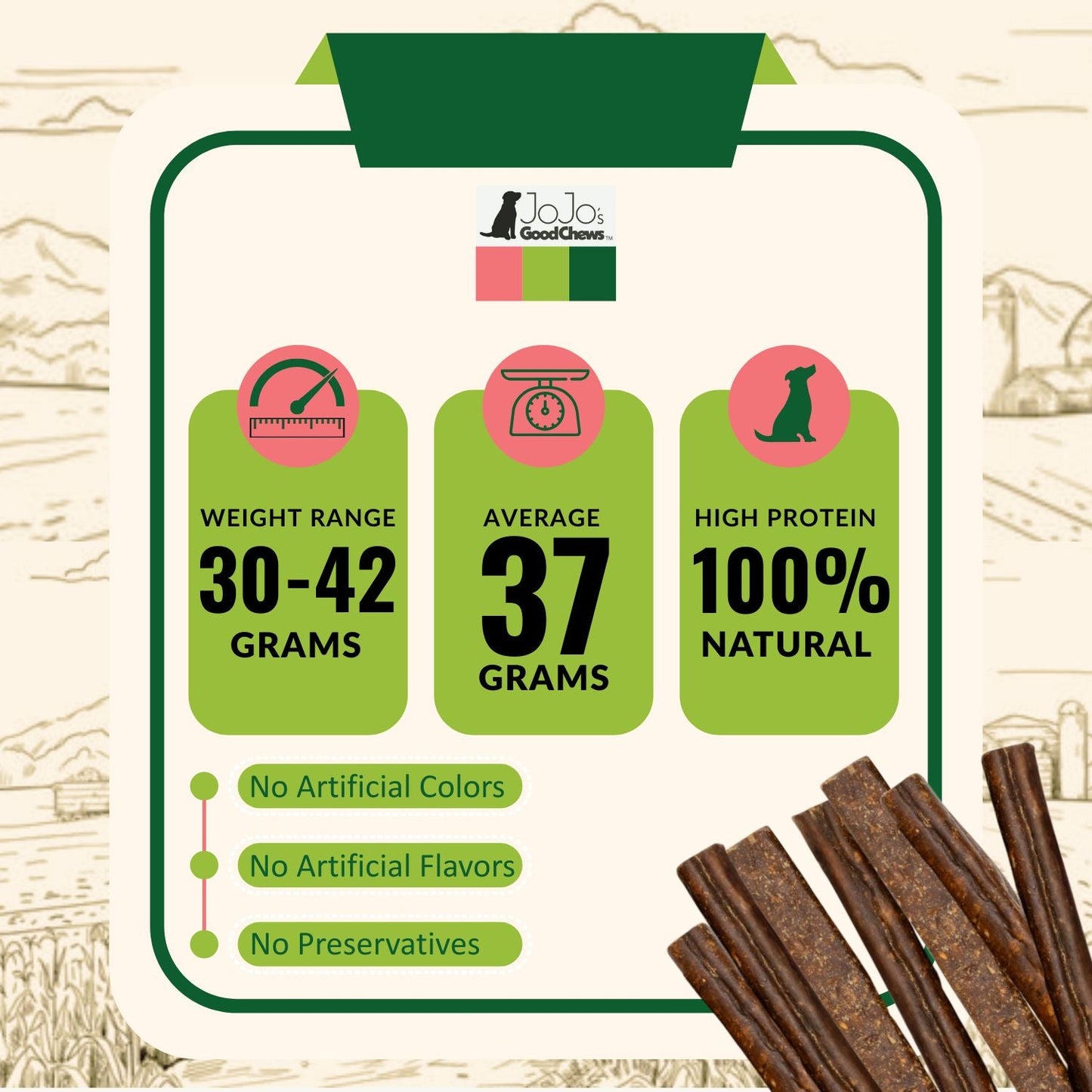 Dog Treats All-Natural Beef Sausage Treats Chews Packed with - gallery product image for dog treats