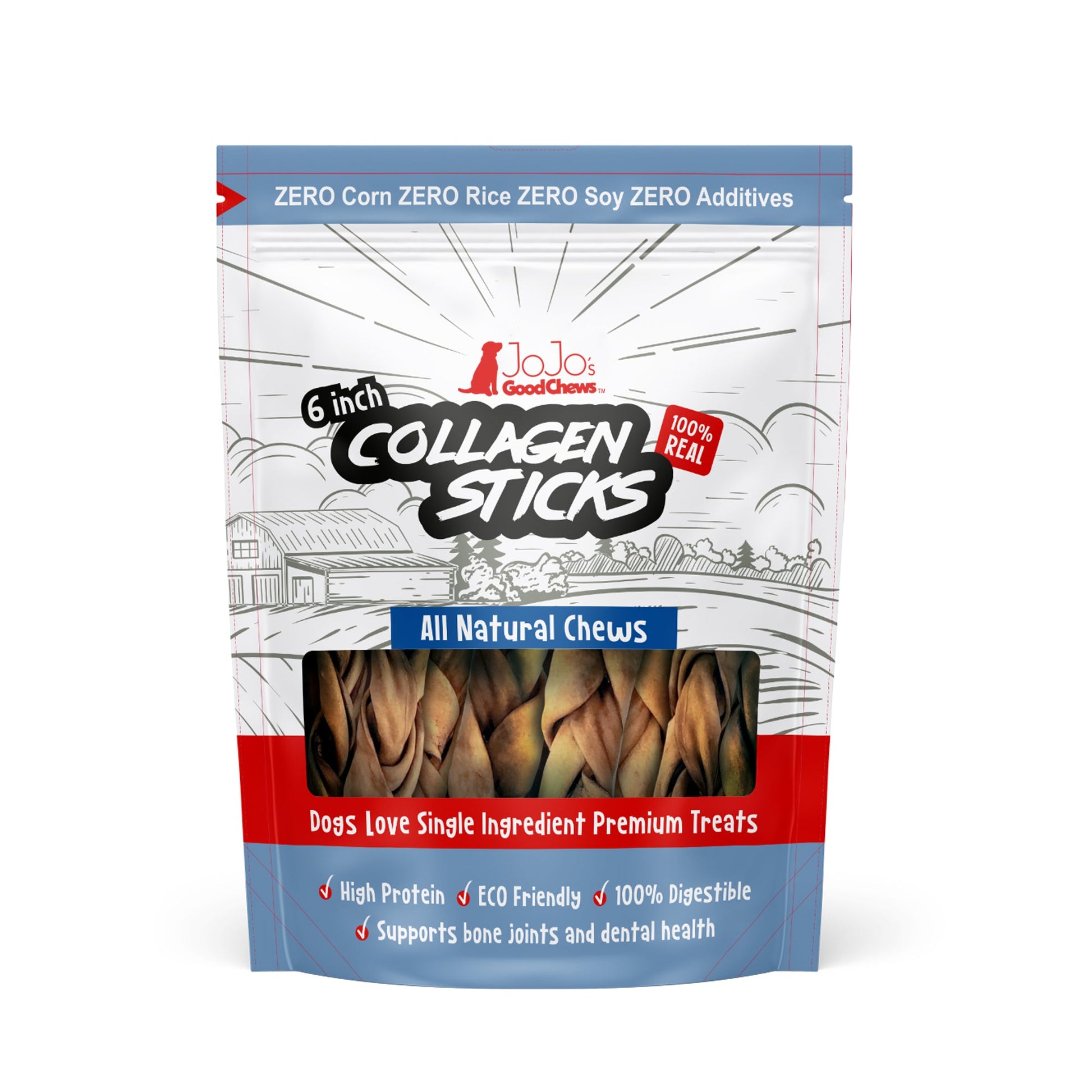 Dog Treats All-Natural Braided Collagen Stick Treats Essenti - main product image for dog treats