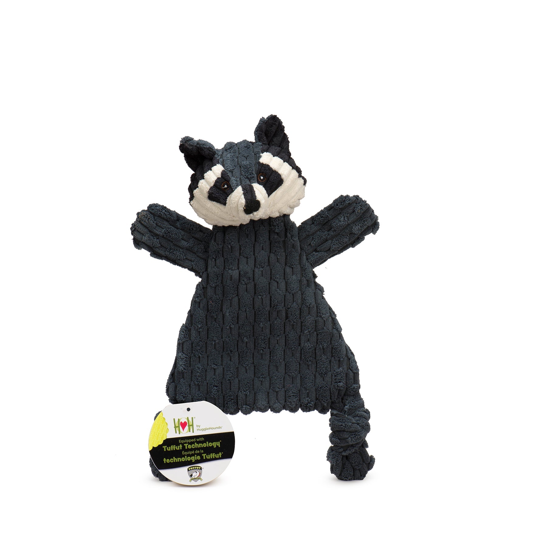 Dog Toy Reggie Raccoon HuggleFlatties Durable Plush Toy main product image for dogs and cats