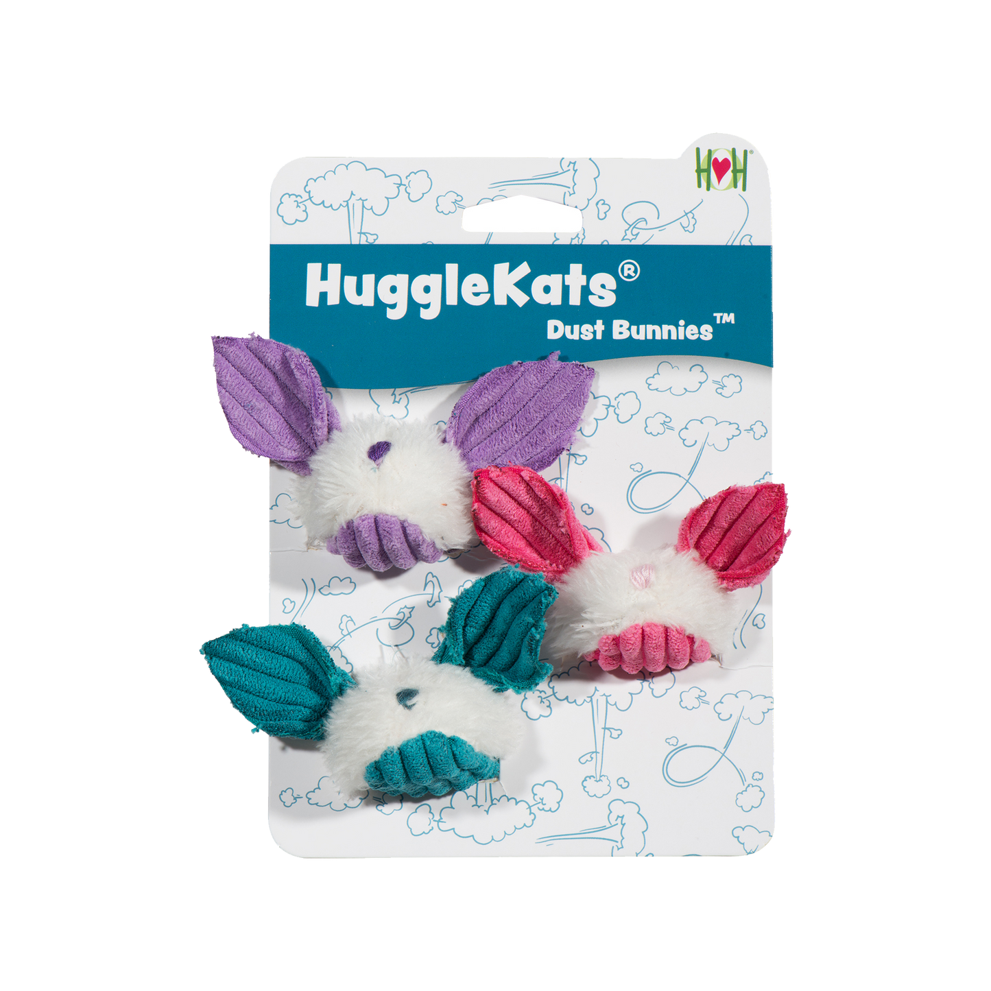 Cat Toy HuggleKats Dust Bunnies Toys Pack for Daily Use main product image for dogs and cats