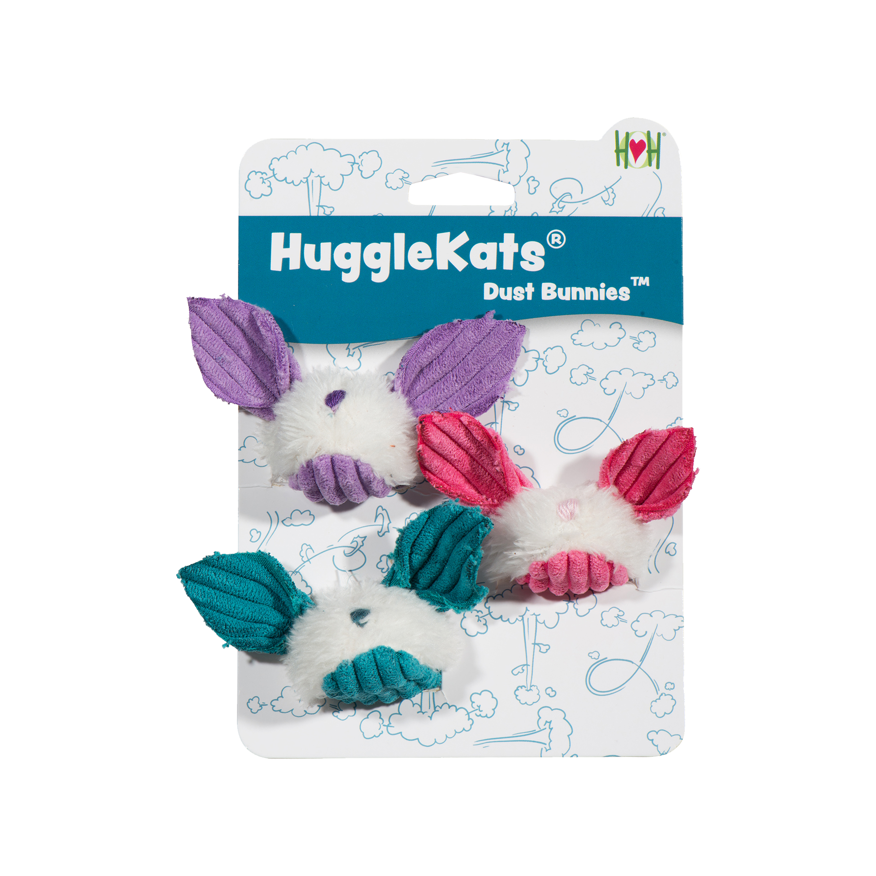 Cat Toy HuggleKats Dust Bunnies Toys Pack for Daily Use main product image for dogs and cats