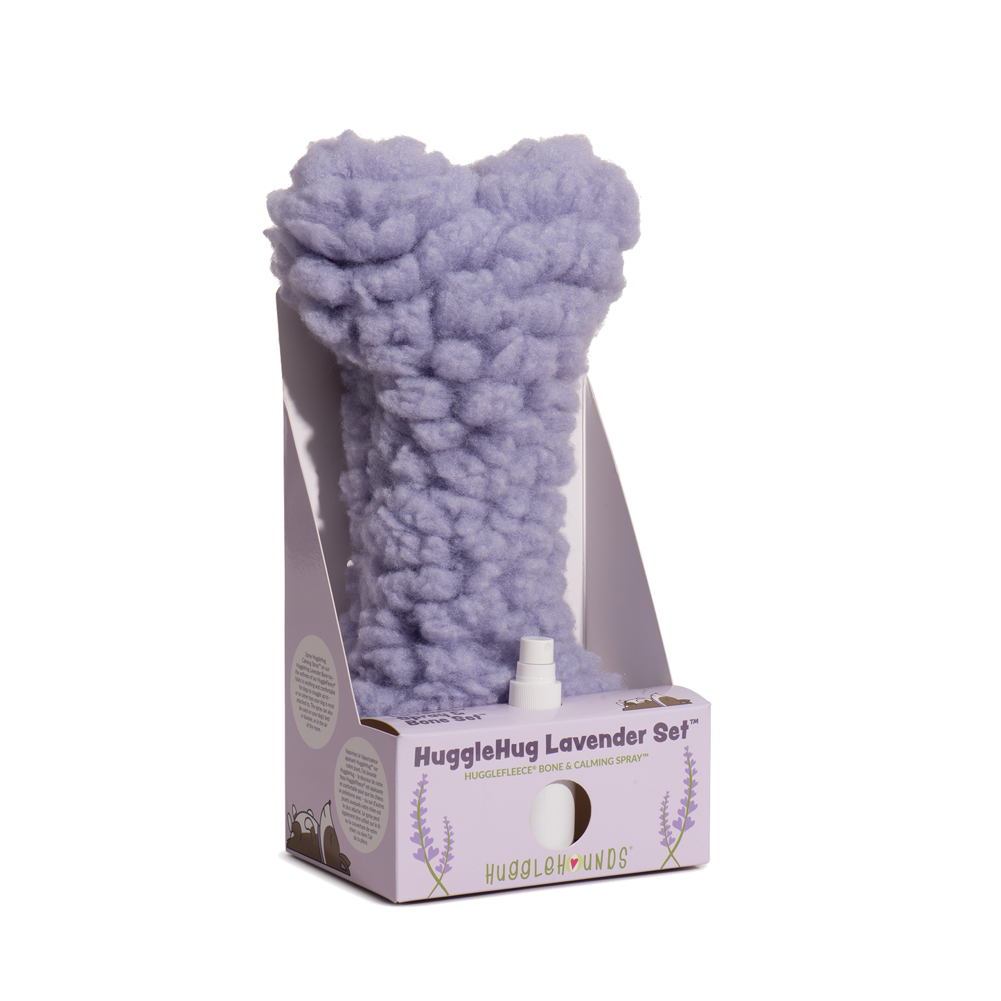 Dog Treats HuggleHug Lavender Bone 2oz Calming Spray Toy Set main product image for dogs and cats