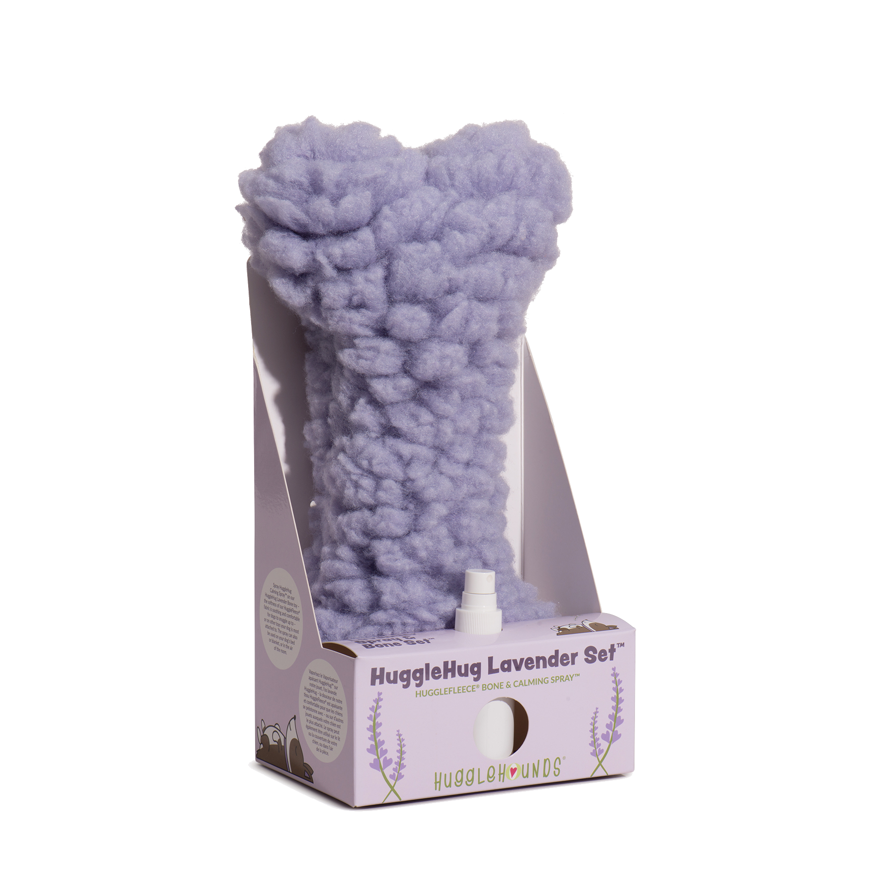 Dog Treats HuggleHug Lavender Bone 2oz Calming Spray Toy Set main product image for dogs and cats