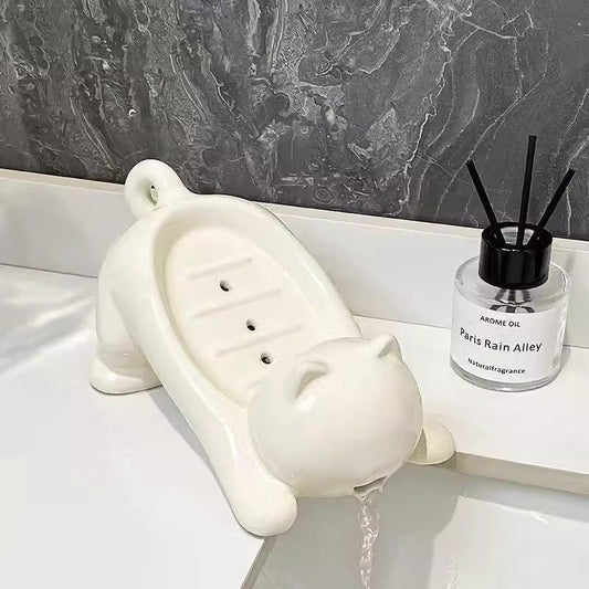 Pet Cat Drainage Bathroom Accessories Soap Anti Slip Dish - main product image