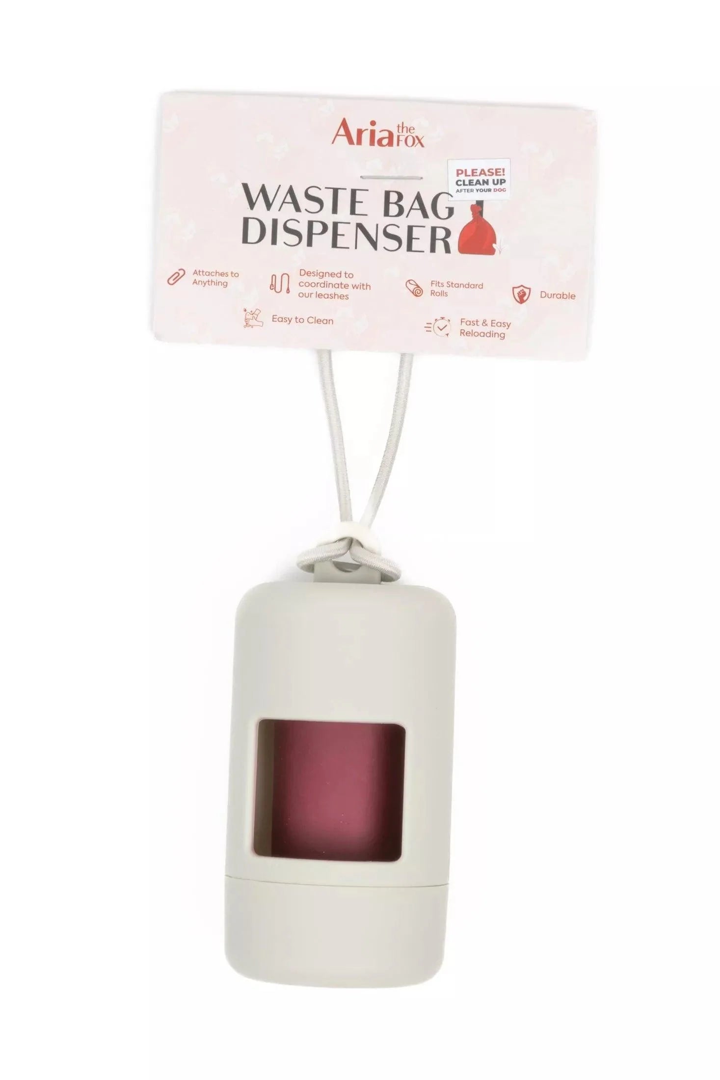 Dog Waste Bag Holder Leash Accessory White Daily Walk Premiu - close up view