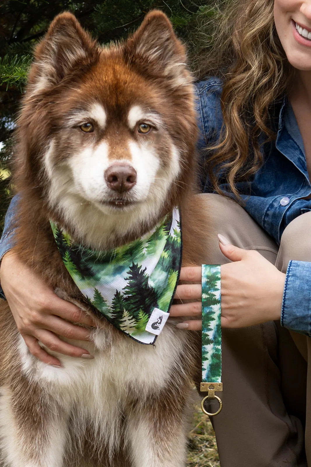 Evergreen Explorer Dog Bandana Matching Keychain Dog Premium - detail view