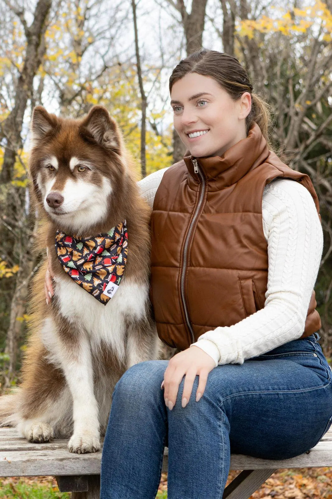 Woodland Tales Dog Bandana Dog Bandanas Premium Pet Supply - lifestyle view