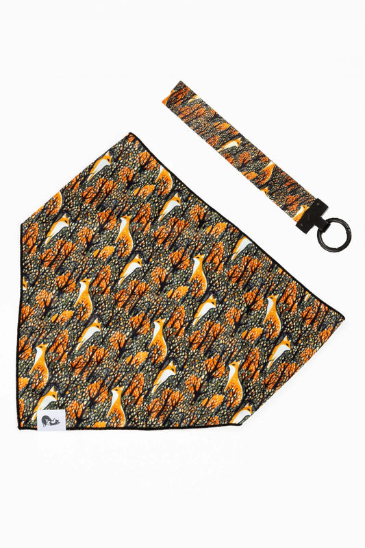 Foxes In Fall Dog Bandana Matching Keychain Dog Bandanas Pet - main product image