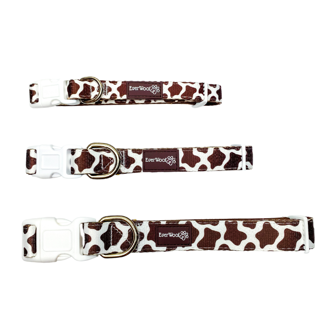 Pet Collar Collar Chocolate Cow Collar for for Daily Use - size and texture image for pet collar