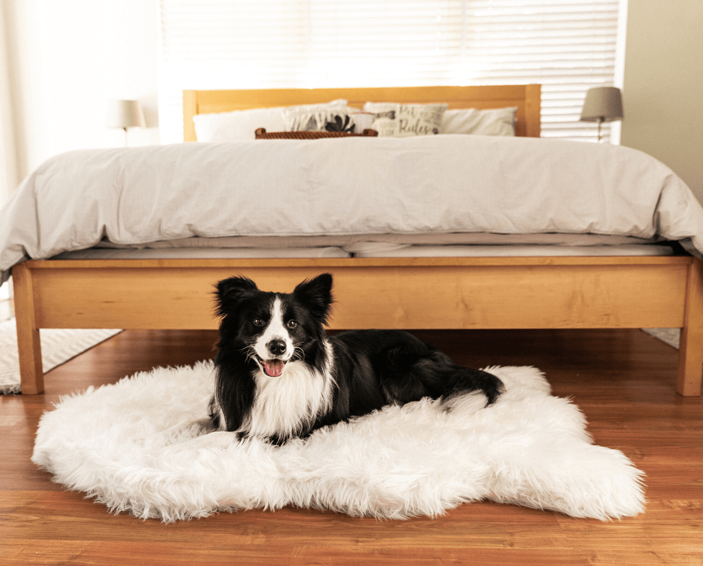Memory Foam Dog Bed Faux Fur Polar White Orthopedic Comfort - gallery image 7