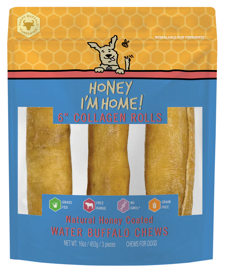 Honey Dog Buffalo Collagen Rolls 6 3Pk Dog Treats Premium - main product image