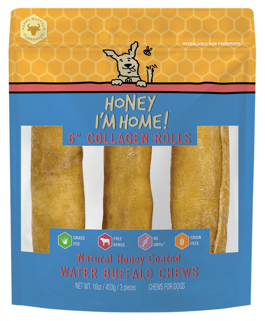 Honey Dog Buffalo Collagen Rolls 6 3Pk Dog Treats Premium - main product image