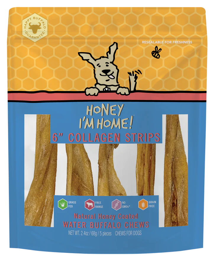 Honey Dog Buffalo Collagen Strips 6 5Pk Dog Treats Premium - main product image