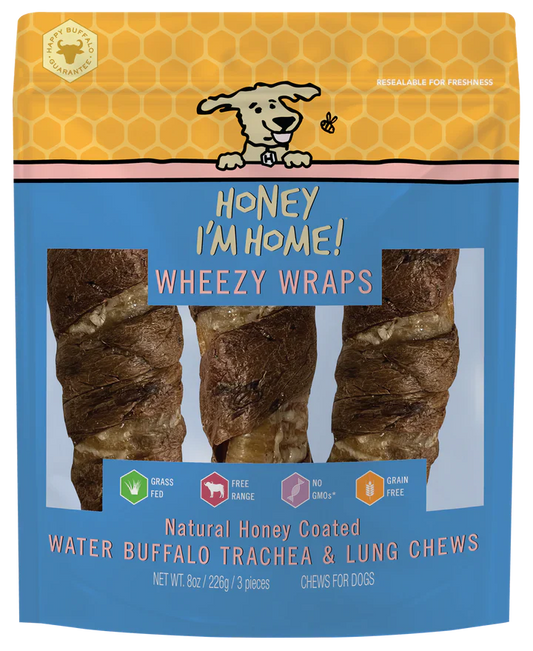 Honey Dog Buffalo Trachea Lung 6 3Pk dog treats Premium - main product image