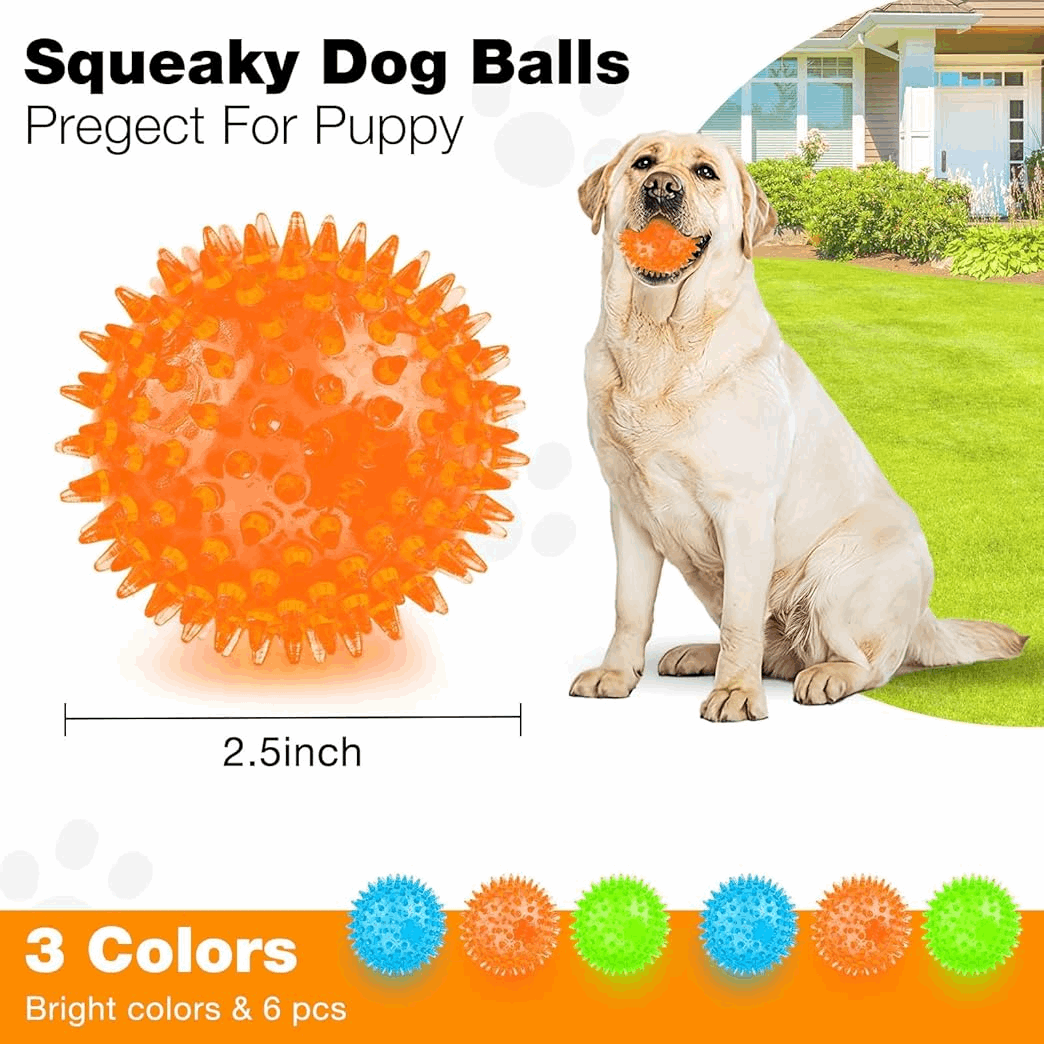 Dog Treats 2 5 Squeaky Interactive Dog Balls for Puppy Teeth - gallery image 9