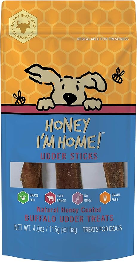 Honey Im Home Buffalo Udder Sticks Dog Treats 4Oz Dog Treats - main product image