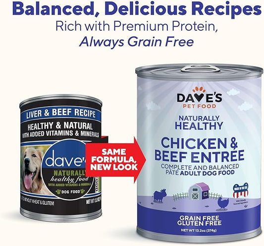 Dave's Naturally Healthy Chicken & Beef Recipe (13.2oz) - main product image