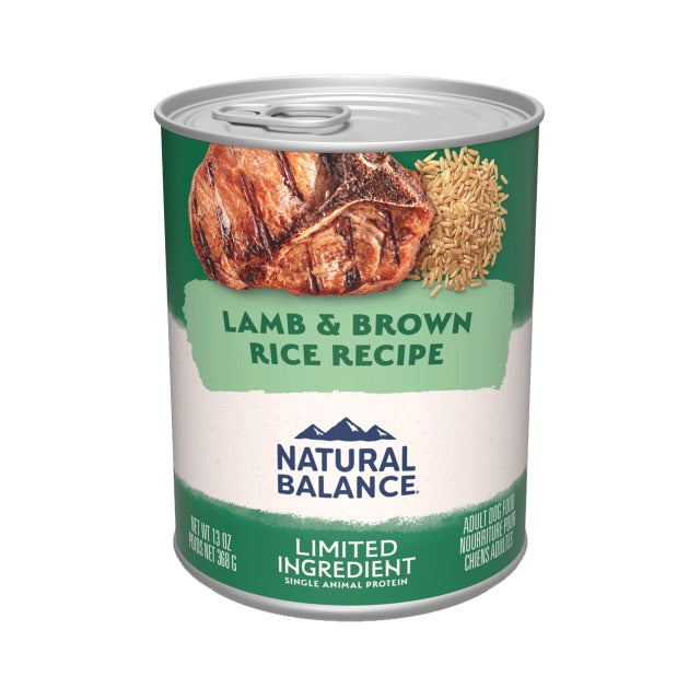 Natural Balance Limited Ingredient Lamb Brown Rice Dog Can - main product image