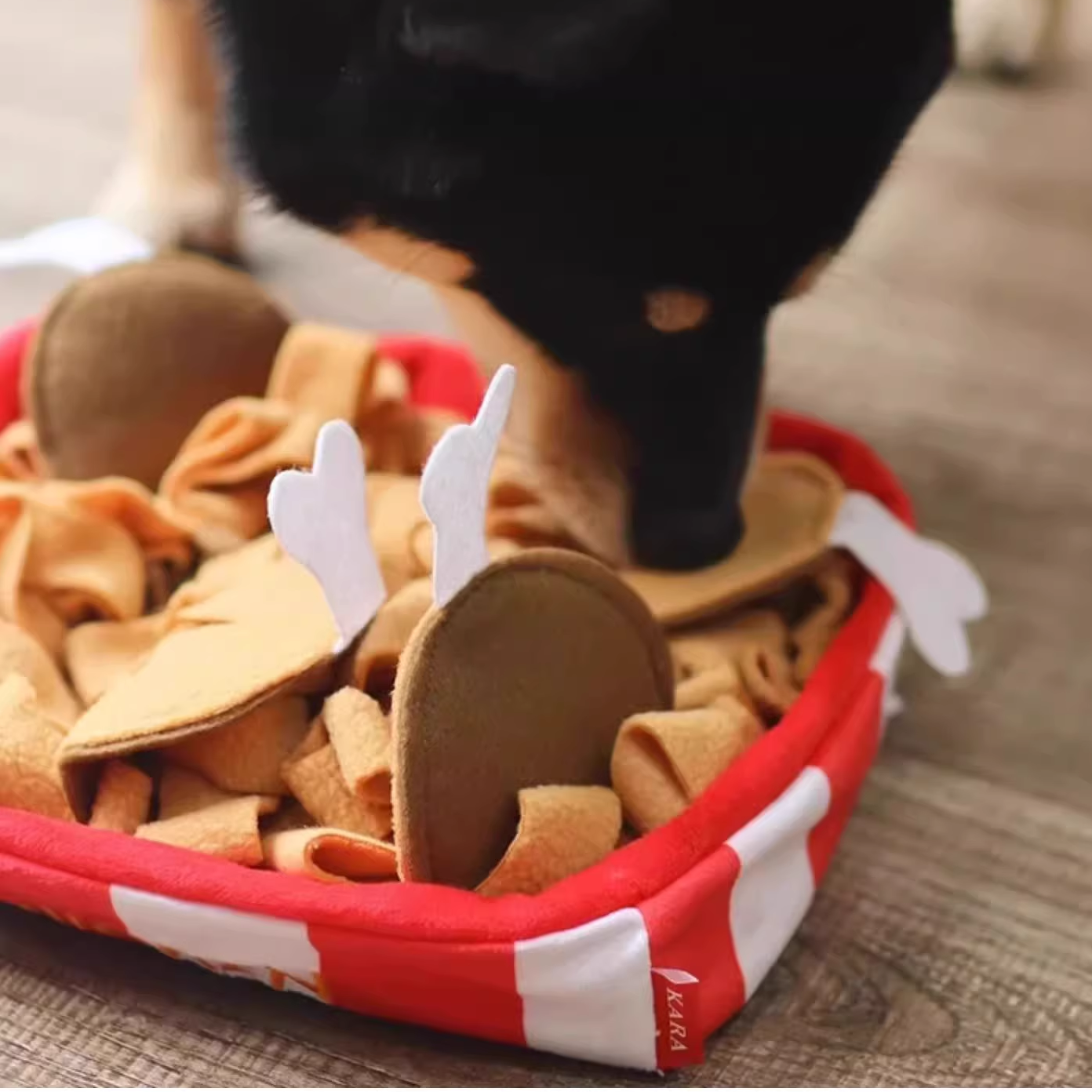 Pet Snuffle Mat Treat Hiding Toy - Fried Chicken - close up view