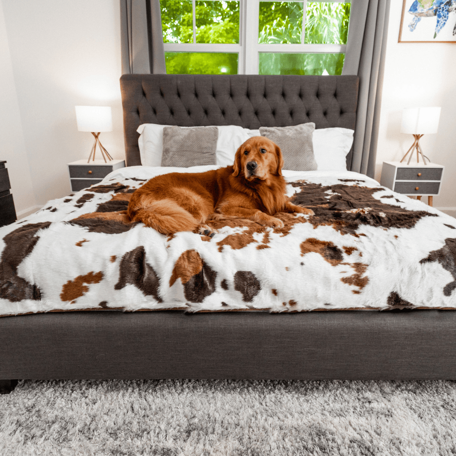 PupProtectorT Waterproof Throw Blanket - Brown Faux Cowhide - gallery image 6